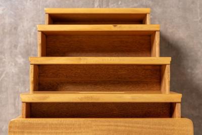  Dunbar Bleached Mahogany Nightstands with Leather Bases by Edward Wormley for Dunbar