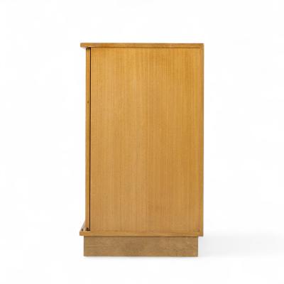  Dunbar Dunbar Mid Century Bleached Mahogany Sliding Door Bar Cabinet Credenza