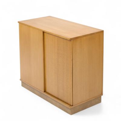  Dunbar Dunbar Mid Century Bleached Mahogany Sliding Door Bar Cabinet Credenza