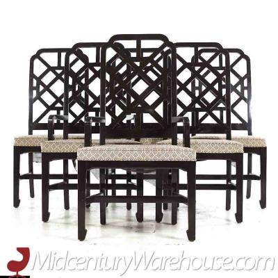  Dunbar Dunbar Mid Century Lattice Back Dining Chairs Set of 6