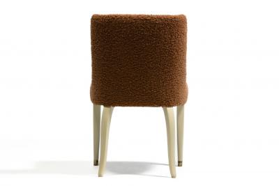  Dunbar Dunbar Set of 10 Dining Chairs with Bleached Mahogany Frames Cocoa Boucl 