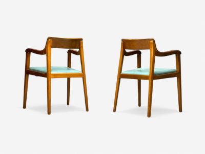  Dunbar Edward Wormley Dunbar Six Riemerschmid Dining Chairs Walnut Leather 1940s