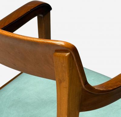  Dunbar Edward Wormley Dunbar Six Riemerschmid Dining Chairs Walnut Leather 1940s