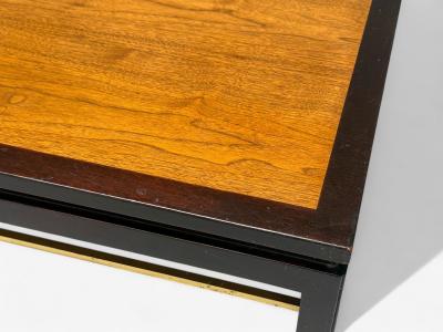 Dunbar Edward Wormley Mahogany Ebonized Wood Brass Coffee Table USA 1960s