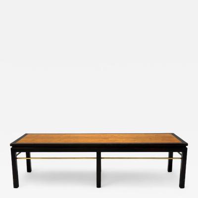  Dunbar Edward Wormley Mahogany Ebonized Wood Brass Coffee Table USA 1960s
