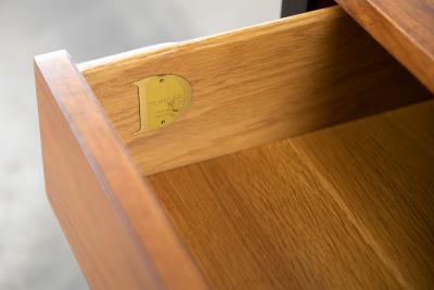  Dunbar Edward Wormley Nightstands for Dunbar in Walnut with Mahogany Frame Ebony Pulls