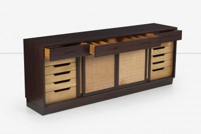  Dunbar Edward Wormley for Dunbar Cain Front Mahogany Sideboard on a Plinth Base