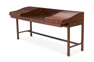  Dunbar Edward Wormley for Dunbar Furniture Co Rosewood and Mahogany Roll Top Desk