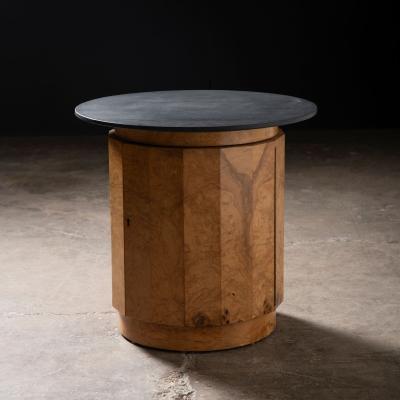  Dunbar Edward Wormley for Dunbar Model 6302E Olive Burl Pedestal Table with Dry Bar
