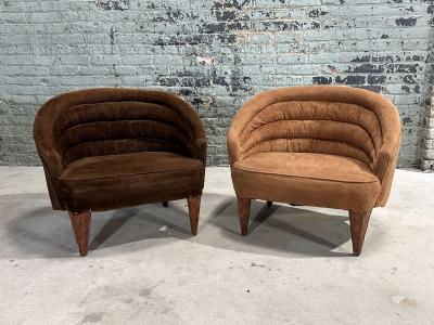  Dunbar Edward Wormley for Dunbar Pair Janus Lounge Chairs 1957
