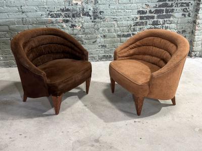  Dunbar Edward Wormley for Dunbar Pair Janus Lounge Chairs 1957
