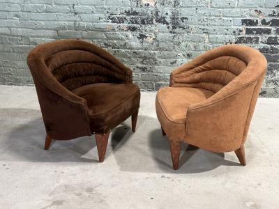  Dunbar Edward Wormley for Dunbar Pair Janus Lounge Chairs 1957
