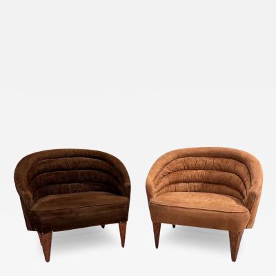  Dunbar Edward Wormley for Dunbar Pair Janus Lounge Chairs 1957