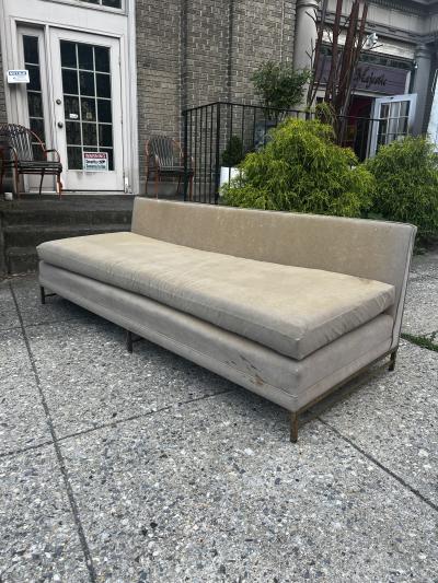  Dunbar MODERN CUSTOM PAIR OF DUNBAR COUCHES WITH BRASS BASES