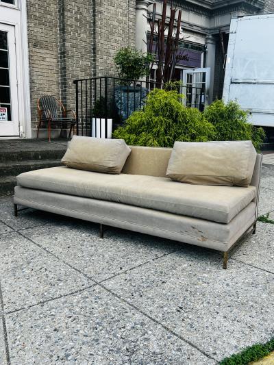  Dunbar MODERN CUSTOM PAIR OF DUNBAR COUCHES WITH BRASS BASES