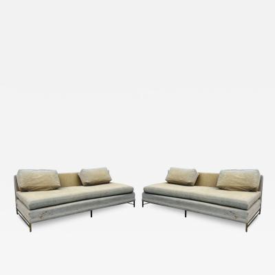  Dunbar MODERN CUSTOM PAIR OF DUNBAR COUCHES WITH BRASS BASES