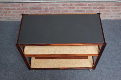  Dunbar Mid Century Modern Rosewood and Cork Bar Cart by Roger Sprunger for Dunbar
