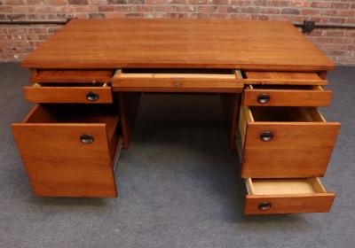  Dunbar Mid Century Walnut and Rosewood Executive Desk by Edward Wormley for Dunbar