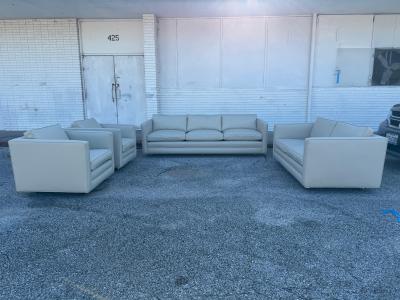  Dunbar New Reupholstered Dunbar Tuxedo Loveseat in Ultra Fabric 66 5 