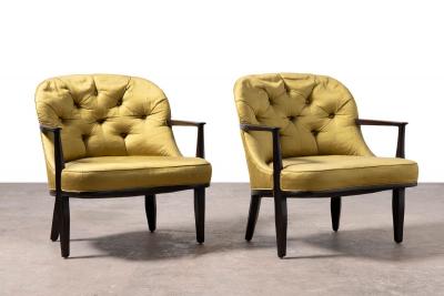  Dunbar Pair of Janus Collection Lounge Chairs by Edward Wormley for Dunbar Model 5705