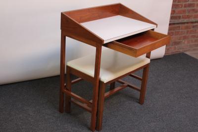  Dunbar Petite Vanity Writing Table with Stool Designed by Edward Wormley for Dunbar