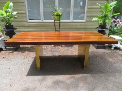  Dunbar Stunning Rare Rosewood and Brass Platform Desk by Roger Sprunger for Dunbar
