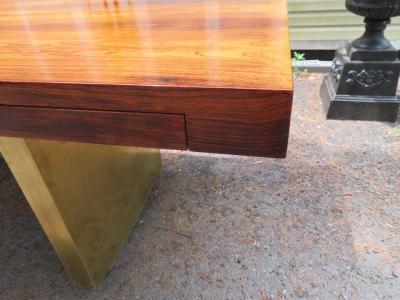  Dunbar Stunning Rare Rosewood and Brass Platform Desk by Roger Sprunger for Dunbar