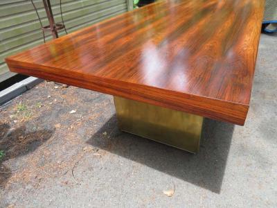  Dunbar Stunning Rare Rosewood and Brass Platform Desk by Roger Sprunger for Dunbar