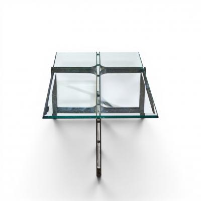  Dunbar Tom Lopinski for Dunbar Mid Century Bronze Rosewood and Glass Coffee Table