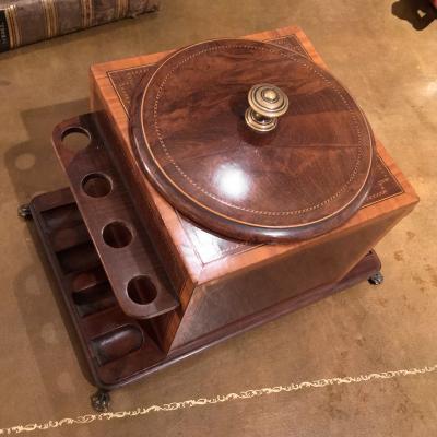  Dunhill 3209 Early 20th Century English Edwardian Humidor and 8 Pipe Stand