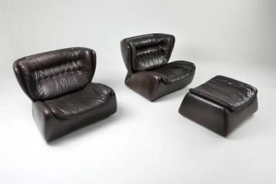  Durlet Pasha Lounge Chairs by Durlet in Dark Chocolate Leather