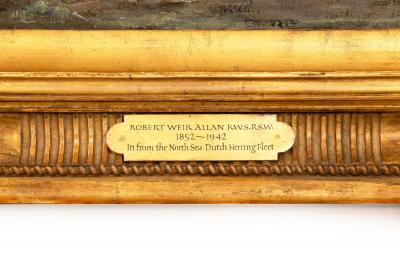  Dutch Herring Fleet Dockside Barbizon Painting by Robert Weir Allan R S A