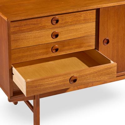  Dux Dux Mid Century Danish Teak Petite Sliding Door Credenza