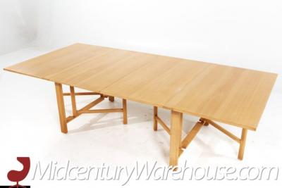  Dux Dux Mid Century Maria Swedish Elm Beech and Brass Expanding Dining Table