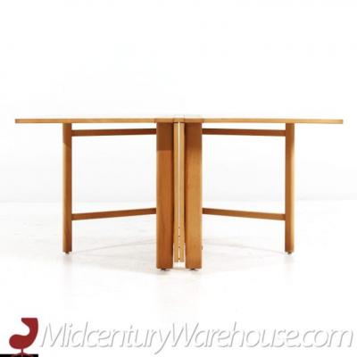  Dux Dux Mid Century Maria Swedish Elm Beech and Brass Expanding Dining Table