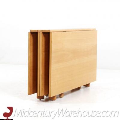  Dux Dux Mid Century Maria Swedish Elm Beech and Brass Expanding Dining Table