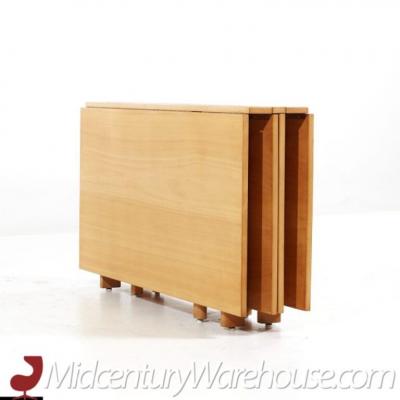  Dux Dux Mid Century Maria Swedish Elm Beech and Brass Expanding Dining Table