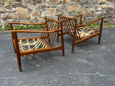  Dux MID CENTURY PAIR OF DANISH MODERN ARMCHAIRS