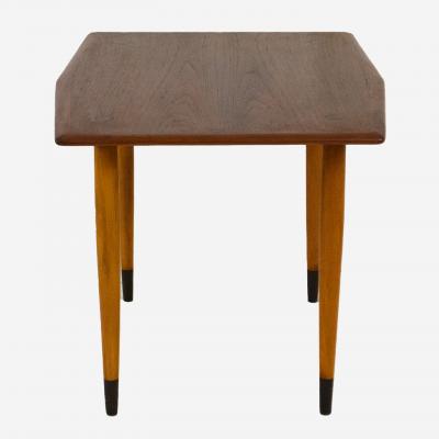  Dux Pair of Modern Teak and Brass Side Tables by Dux of Sweden