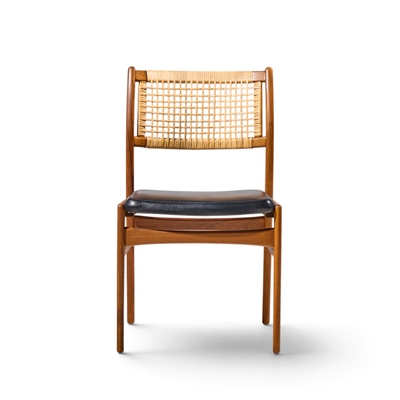  Dux Sylve Stenquist for Dux Mid Century Teak and Cane Dining Chairs Set of 6