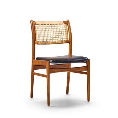  Dux Sylve Stenquist for Dux Mid Century Teak and Cane Dining Chairs Set of 6