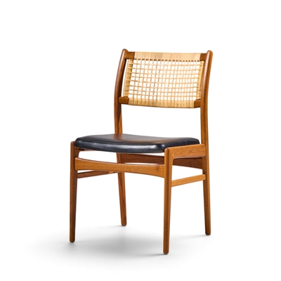  Dux Sylve Stenquist for Dux Mid Century Teak and Cane Dining Chairs Set of 6