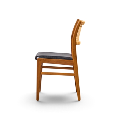  Dux Sylve Stenquist for Dux Mid Century Teak and Cane Dining Chairs Set of 6