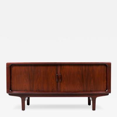  Dyrlund Danish Modern Rosewood Tambour Door Credenza by Dyrlund