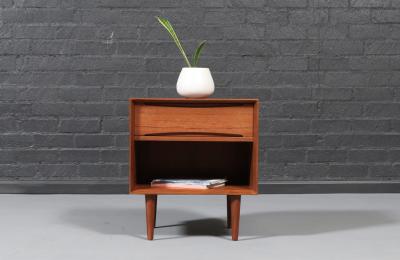  Dyrlund Danish Modern Teak Night Stand w Bookcase by Dyrlund