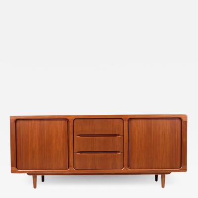  Dyrlund Danish Modern Teak Tambour Door Credenza by Dyrlund