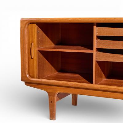  Dyrlund Dyrlund Mid Century Danish Teak Tambour Door Credenza