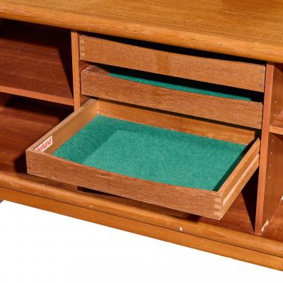  Dyrlund Dyrlund Mid Century Danish Teak Tambour Door Credenza