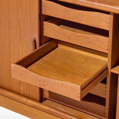  Dyrlund Dyrlund Mid Century Danish Teak Tambour Door Credenza