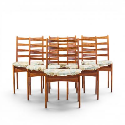  Dyrlund Dyrlund Style Mid Century Rosewood Dining Chairs Set of 6